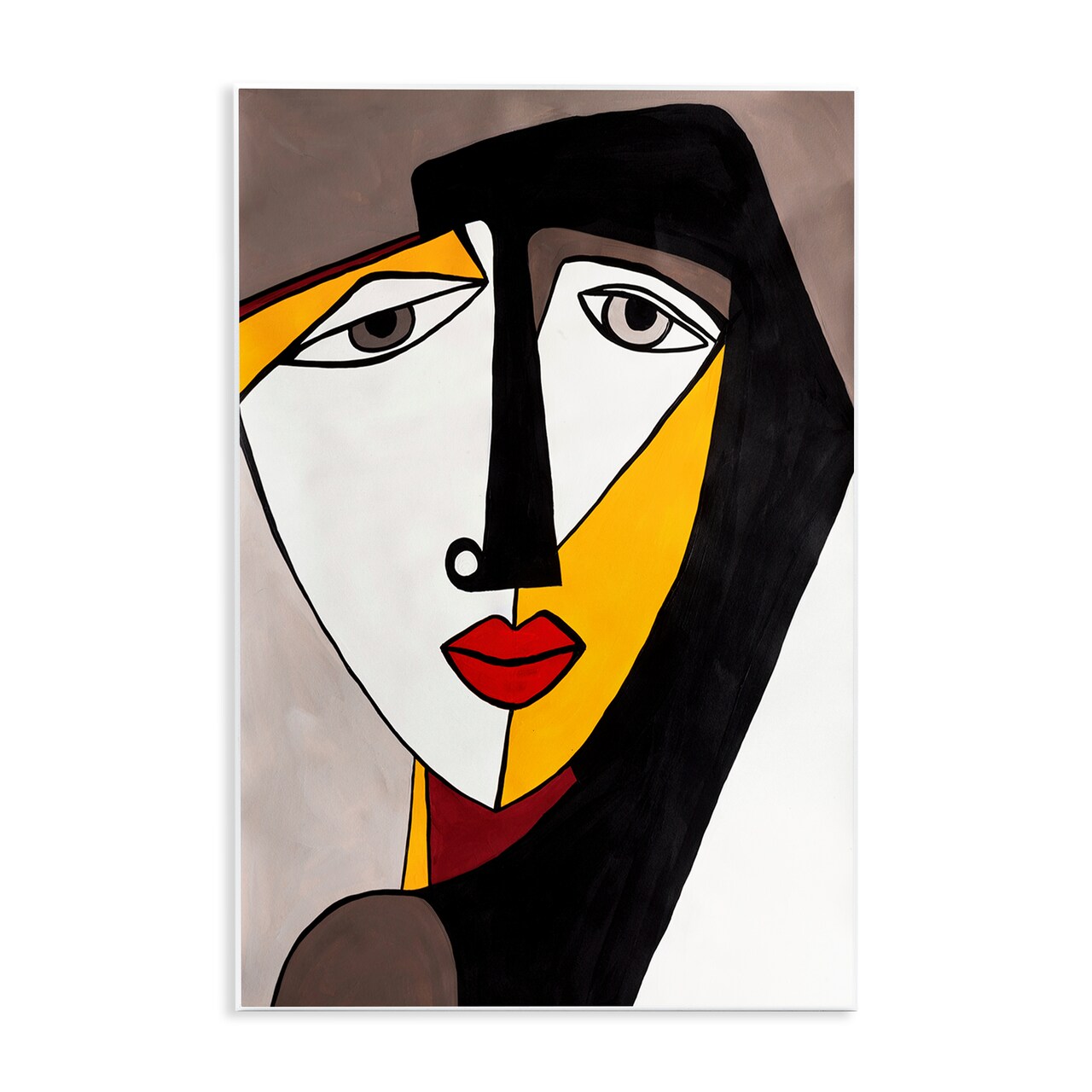Stupell Industries Cubist Bold Face Wall Plaque Art Design by Ruth Fromstein